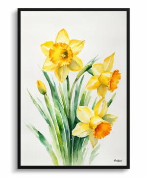 Narcissus Jonquil Watercolour Botanical Art Print - Daffodil Minimalist Framed Plant Wall Art 22 Narcissus Jonquil Watercolour Botanical Art Print - Daffodil Minimalist Framed Plant Wall Art - Image 9
