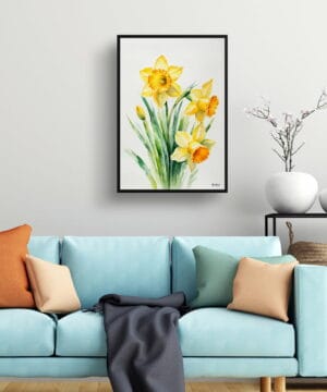 Narcissus Jonquil Watercolour Botanical Art Print - Daffodil Minimalist Framed Plant Wall Art 23 Narcissus Jonquil Watercolour Botanical Art Print - Daffodil Minimalist Framed Plant Wall Art - Image 10