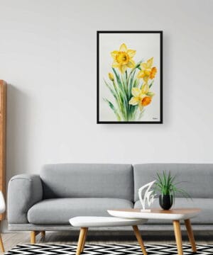 Narcissus Jonquil Watercolour Botanical Art Print - Daffodil Minimalist Framed Plant Wall Art 24 Narcissus Jonquil Watercolour Botanical Art Print - Daffodil Minimalist Framed Plant Wall Art - Image 11