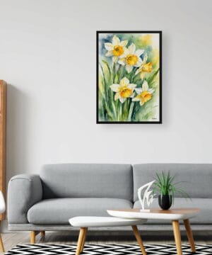Narcissus Jonquil Watercolour Botanical Art Print - Daffodil Framed Plant Wall Art 24 Narcissus Jonquil Watercolour Botanical Art Print - Daffodil Framed Plant Wall Art - Image 11