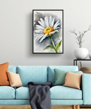 Oxeye Marguerite Watercolour Botanical Art Print - Daisy Framed Plant Wall Art 19 Oxeye Marguerite Watercolour Botanical Art Print - Daisy Framed Plant Wall Art - Image 6