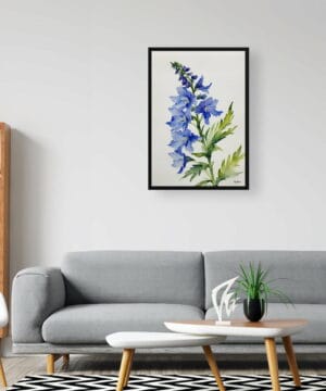Delphinium Watercolour Botanical Art Print - Larkspur Minimalist Framed Plant Wall Art 20 Delphinium Watercolour Botanical Art Print - Larkspur Minimalist Framed Plant Wall Art - Image 7