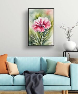 Dianthus Devon Wizard Watercolour Botanical Art Print - Pink Carnation Framed Plant Wall Art 19 Dianthus Devon Wizard Watercolour Botanical Art Print - Pink Carnation Framed Plant Wall Art - Image 6
