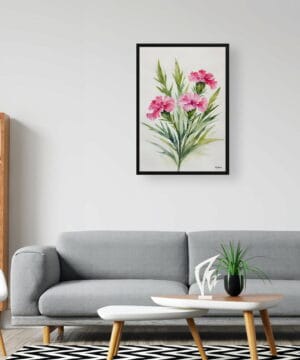 Dianthus Devon Wizard Watercolour Botanical Art Print - Pink Carnation Minimalist Framed Plant Wall Art 20 Dianthus Devon Wizard Watercolour Botanical Art Print - Pink Carnation Minimalist Framed Plant Wall Art - Image 7