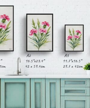 Dianthus Devon Wizard Watercolour Botanical Art Print - Pink Carnation Minimalist Framed Plant Wall Art 25 Dianthus Devon Wizard Watercolour Botanical Art Print - Pink Carnation Minimalist Framed Plant Wall Art - Image 12