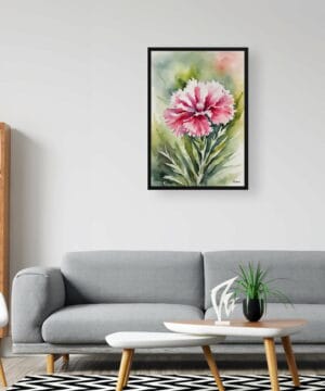 Dianthus Devon Wizard Watercolour Botanical Art Print - Pink Carnation Framed Plant Wall Art 20 Dianthus Devon Wizard Watercolour Botanical Art Print - Pink Carnation Framed Plant Wall Art - Image 7