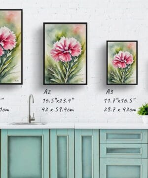 Dianthus Devon Wizard Watercolour Botanical Art Print - Pink Carnation Framed Plant Wall Art 25 Dianthus Devon Wizard Watercolour Botanical Art Print - Pink Carnation Framed Plant Wall Art - Image 12