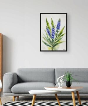 Viper's bugloss Watercolour Botanical Art Print - Echium Vulgare Minimalist Framed Plant Wall Art 20 Viper's bugloss Watercolour Botanical Art Print - Echium Vulgare Minimalist Framed Plant Wall Art - Image 7