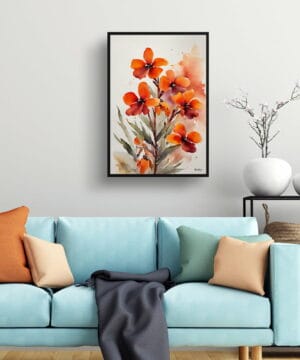 Wallflower Watercolour Botanical Art Print - Erysimum Winter Orchid Minimalist Framed Plant Wall Art 19 Wallflower Watercolour Botanical Art Print - Erysimum Winter Orchid Minimalist Framed Plant Wall Art - Image 6