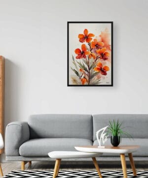 Wallflower Watercolour Botanical Art Print - Erysimum Winter Orchid Minimalist Framed Plant Wall Art 24 Wallflower Watercolour Botanical Art Print - Erysimum Winter Orchid Minimalist Framed Plant Wall Art - Image 11