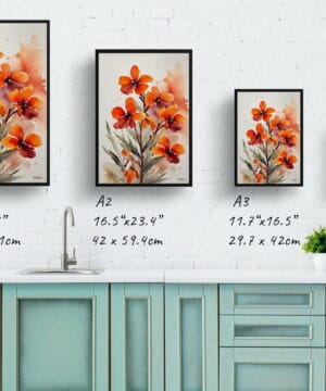 Wallflower Watercolour Botanical Art Print - Erysimum Winter Orchid Minimalist Framed Plant Wall Art 25 Wallflower Watercolour Botanical Art Print - Erysimum Winter Orchid Minimalist Framed Plant Wall Art - Image 12