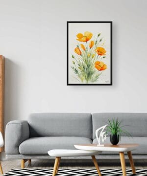 Californica Poppy Watercolour Botanical Art Print - Eschscholzia Minimalist Framed Plant Wall Art 24 Californica Poppy Watercolour Botanical Art Print - Eschscholzia Minimalist Framed Plant Wall Art - Image 11