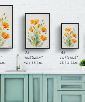 Californica Poppy Watercolour Botanical Art Print - Eschscholzia Minimalist Framed Plant Wall Art 25 Californica Poppy Watercolour Botanical Art Print - Eschscholzia Minimalist Framed Plant Wall Art - Image 12