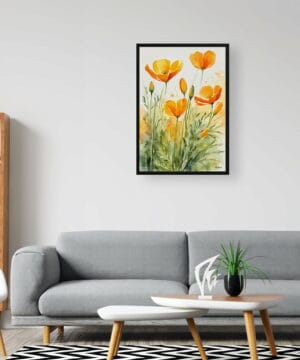 Californica Poppy Watercolour Botanical Art Print - Eschscholzia Framed Plant Wall Art 24 Californica Poppy Watercolour Botanical Art Print - Eschscholzia Framed Plant Wall Art - Image 11