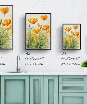 Californica Poppy Watercolour Botanical Art Print - Eschscholzia Framed Plant Wall Art 25 Californica Poppy Watercolour Botanical Art Print - Eschscholzia Framed Plant Wall Art - Image 12