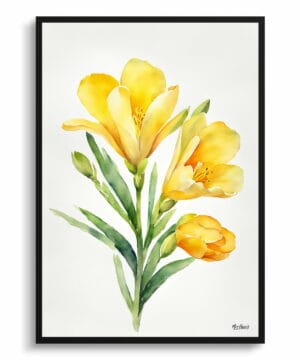 Cape-cowslip Watercolour Botanical Art Print - Freesia Minimalist Framed Plant Wall Art 22 Cape-cowslip Watercolour Botanical Art Print - Freesia Minimalist Framed Plant Wall Art - Image 9