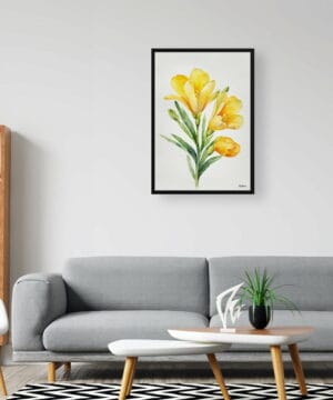 Cape-cowslip Watercolour Botanical Art Print - Freesia Minimalist Framed Plant Wall Art 24 Cape-cowslip Watercolour Botanical Art Print - Freesia Minimalist Framed Plant Wall Art - Image 11