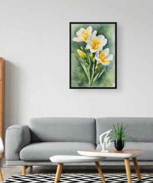 Cape-cowslip Watercolour Botanical Art Print - Freesia Framed Plant Wall Art 20 Cape-cowslip Watercolour Botanical Art Print - Freesia Framed Plant Wall Art - Image 7