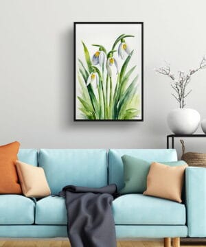 Giant Snowdrop Watercolour Botanical Art Print - Galanthus Elwesii Minimalist Framed Plant Wall Art 23 Giant Snowdrop Watercolour Botanical Art Print - Galanthus Elwesii Minimalist Framed Plant Wall Art - Image 10