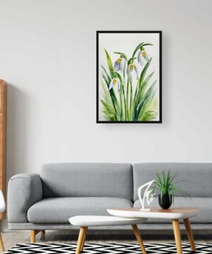 Giant Snowdrop Watercolour Botanical Art Print - Galanthus Elwesii Minimalist Framed Plant Wall Art 20 Giant Snowdrop Watercolour Botanical Art Print - Galanthus Elwesii Minimalist Framed Plant Wall Art - Image 7