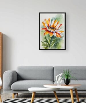 Gazania Watercolour Botanical Art Print - African Daisy Treasure Flower Framed Plant Wall Art 24 Gazania Watercolour Botanical Art Print - African Daisy Treasure Flower Framed Plant Wall Art - Image 11