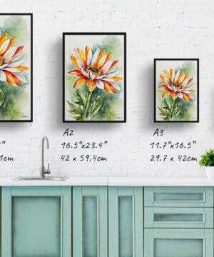 Gazania Watercolour Botanical Art Print - African Daisy Treasure Flower Framed Plant Wall Art 21 Gazania Watercolour Botanical Art Print - African Daisy Treasure Flower Framed Plant Wall Art - Image 8