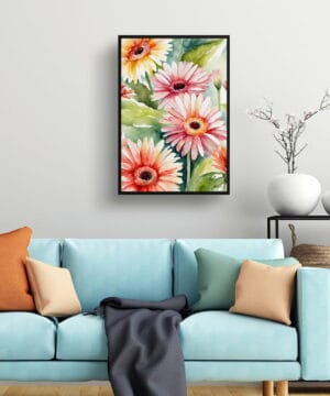Jamesonii daisy Watercolour Botanical Art Print - Gerbera Framed Plant Wall Art 23 Jamesonii daisy Watercolour Botanical Art Print - Gerbera Framed Plant Wall Art - Image 10