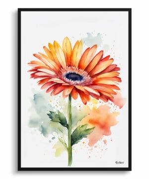 Jamesonii daisy Watercolour Botanical Art Print - Gerbera Minimalist Framed Plant Wall Art 18 Jamesonii daisy Watercolour Botanical Art Print - Gerbera Minimalist Framed Plant Wall Art - Image 5