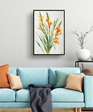 Sword Lily Watercolour Botanical Art Print - Gladiolus Communis Byzantinus Minimalist Framed Plant Wall Art 23 Sword Lily Watercolour Botanical Art Print - Gladiolus Communis Byzantinus Minimalist Framed Plant Wall Art - Image 10