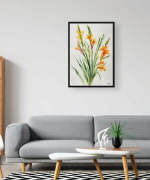 Sword Lily Watercolour Botanical Art Print - Gladiolus Communis Byzantinus Minimalist Framed Plant Wall Art 24 Sword Lily Watercolour Botanical Art Print - Gladiolus Communis Byzantinus Minimalist Framed Plant Wall Art - Image 11