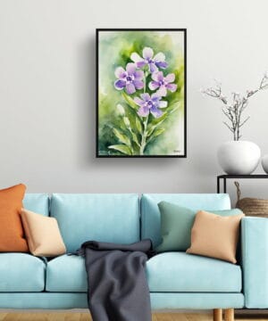 Dame's Rocket Watercolour Botanical Art Print - Hesperis Matronalis Framed Plant Wall Art - Image 6