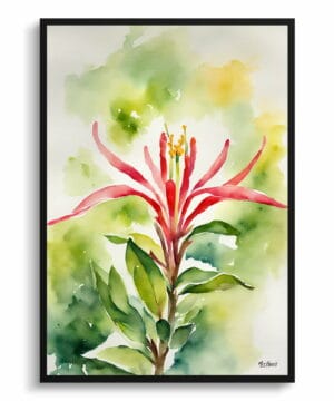 Honeysuckle Watercolour Botanical Art Print - Trumpet Flower Framed Plant Wall Art 22 Honeysuckle Watercolour Botanical Art Print - Trumpet Flower Framed Plant Wall Art - Image 9