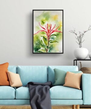Honeysuckle Watercolour Botanical Art Print - Trumpet Flower Framed Plant Wall Art 23 Honeysuckle Watercolour Botanical Art Print - Trumpet Flower Framed Plant Wall Art - Image 10