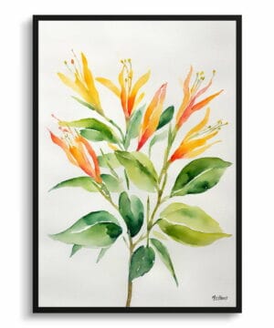 Honeysuckle Watercolour Botanical Art Print - Trumpet Flower Minimalist Framed Plant Wall Art 22 Honeysuckle Watercolour Botanical Art Print - Trumpet Flower Minimalist Framed Plant Wall Art - Image 9