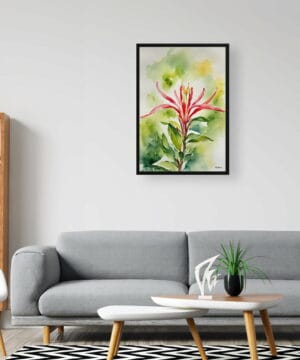 Honeysuckle Watercolour Botanical Art Print - Trumpet Flower Framed Plant Wall Art 20 Honeysuckle Watercolour Botanical Art Print - Trumpet Flower Framed Plant Wall Art - Image 7