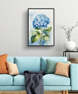 Hortensia Watercolour Botanical Art Print - Hydrangea Framed Plant Wall Art 19 Hortensia Watercolour Botanical Art Print - Hydrangea Framed Plant Wall Art - Image 6