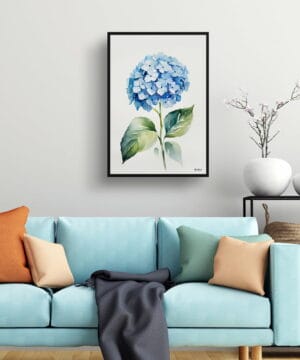 Hortensia Watercolour Botanical Art Print - Hydrangea Minimalist Framed Plant Wall Art 19 Hortensia Watercolour Botanical Art Print - Hydrangea Minimalist Framed Plant Wall Art - Image 6
