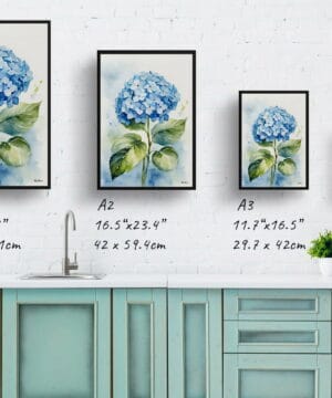 Hortensia Watercolour Botanical Art Print - Hydrangea Framed Plant Wall Art 21 Hortensia Watercolour Botanical Art Print - Hydrangea Framed Plant Wall Art - Image 8