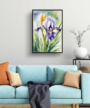 Fleur-de-lis Watercolour Botanical Art Print - Iris Framed Plant Wall Art 23 Fleur-de-lis Watercolour Botanical Art Print - Iris Framed Plant Wall Art - Image 10