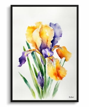 Fleur-de-lis Watercolour Botanical Art Print - Iris Minimalist Framed Plant Wall Art 18 Fleur-de-lis Watercolour Botanical Art Print - Iris Minimalist Framed Plant Wall Art - Image 5