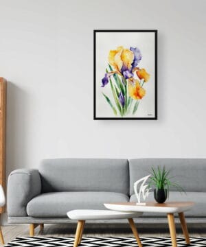 Fleur-de-lis Watercolour Botanical Art Print - Iris Minimalist Framed Plant Wall Art 20 Fleur-de-lis Watercolour Botanical Art Print - Iris Minimalist Framed Plant Wall Art - Image 7
