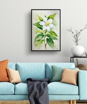 Jasminum officinale Watercolour Botanical Art Print - Jasmine Framed Plant Wall Art 19 Jasminum officinale Watercolour Botanical Art Print - Jasmine Framed Plant Wall Art - Image 6