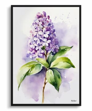 French Lilac Watercolour Botanical Art Print - Minimalist Framed Plant Wall Art 18 French Lilac Watercolour Botanical Art Print - Minimalist Framed Plant Wall Art - Image 5