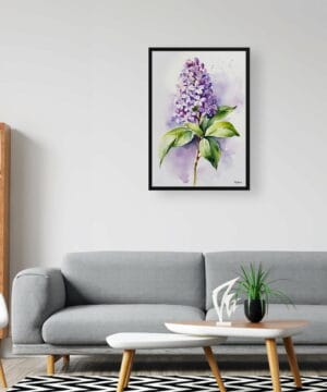French Lilac Watercolour Botanical Art Print - Minimalist Framed Plant Wall Art 20 French Lilac Watercolour Botanical Art Print - Minimalist Framed Plant Wall Art - Image 7