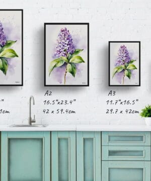 French Lilac Watercolour Botanical Art Print - Minimalist Framed Plant Wall Art 25 French Lilac Watercolour Botanical Art Print - Minimalist Framed Plant Wall Art - Image 12