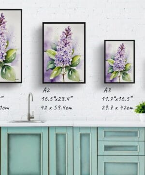 French Lilac Watercolour Botanical Art Print - Framed Plant Wall Art 25 French Lilac Watercolour Botanical Art Print - Framed Plant Wall Art - Image 12