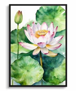 Lotus flower Watercolour Botanical Art Print - Sacred Framed Plant Wall Art 22 Lotus flower Watercolour Botanical Art Print - Sacred Framed Plant Wall Art - Image 9