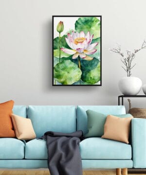 Lotus flower Watercolour Botanical Art Print - Sacred Framed Plant Wall Art 19 Lotus flower Watercolour Botanical Art Print - Sacred Framed Plant Wall Art - Image 6