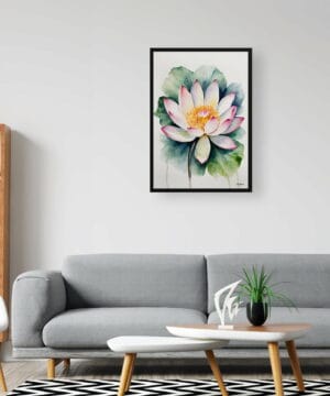 Lotus flower Watercolour Botanical Art Print - Sacred Minimalist Framed Plant Wall Art 24 Lotus flower Watercolour Botanical Art Print - Sacred Minimalist Framed Plant Wall Art - Image 11