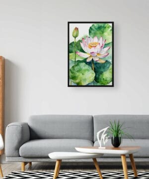 Lotus flower Watercolour Botanical Art Print - Sacred Framed Plant Wall Art 24 Lotus flower Watercolour Botanical Art Print - Sacred Framed Plant Wall Art - Image 11